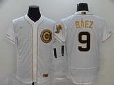 Cubs 9 Javier Baez White Gold Nike Flexbase Jersey,baseball caps,new era cap wholesale,wholesale hats